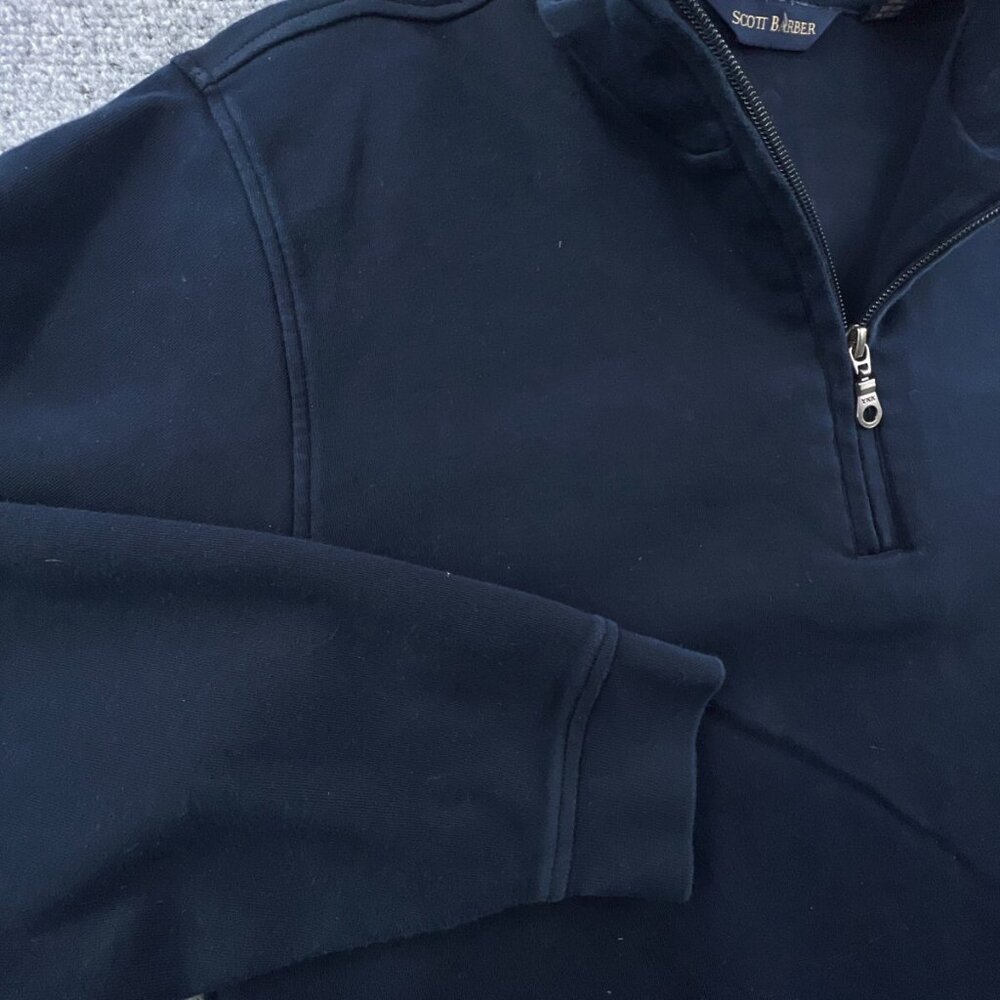 Scott Barber 1/4 Zip Sweater Mens Size Medium Blue Pullover Pima Cotton Adult - Picture 6 of 12